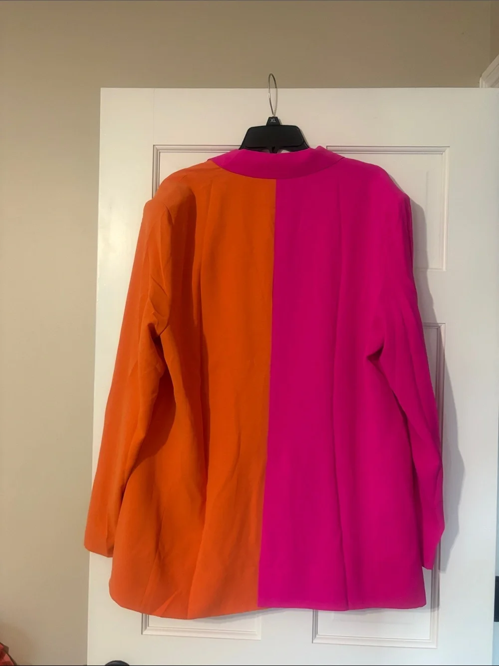 GeeGee Colorblock Pink and Orange Two-Piece Blazer & Pants Set